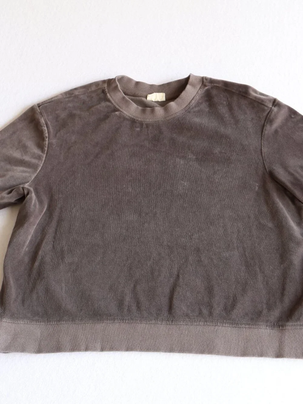 Pact Organic Cotton Velour Crew Pullover Shirt Graphite -  Women's Large - Picture 3 of 11